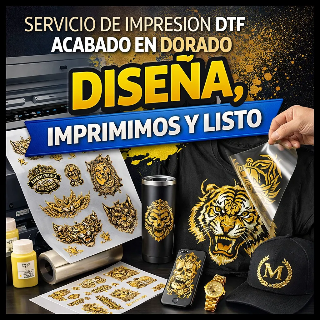 IMPRESION DTF DORADO